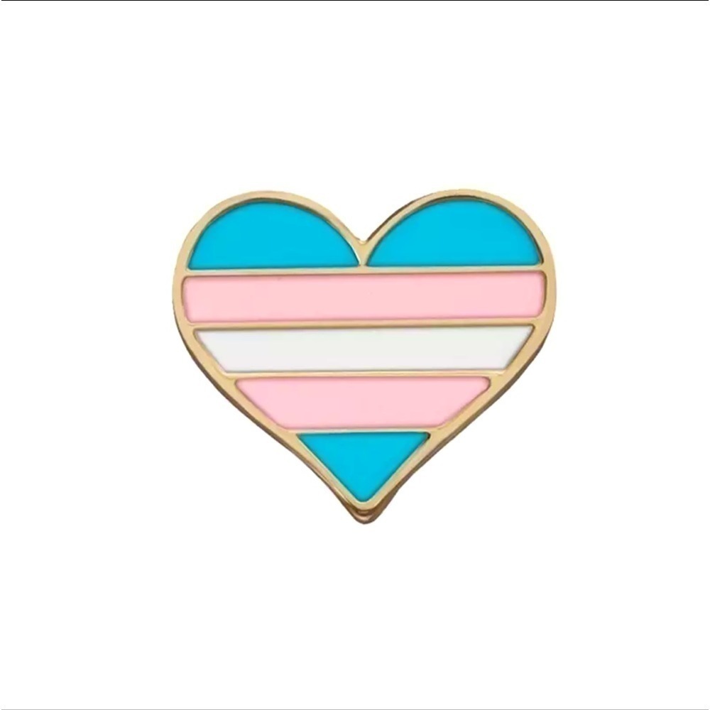 New!! Transgender Heart Flag Brooch